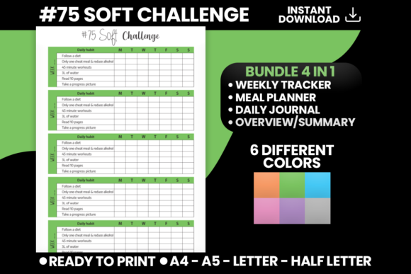 Download 75 Soft Challenge Tracker Bundle - 75 soft challenge Collection