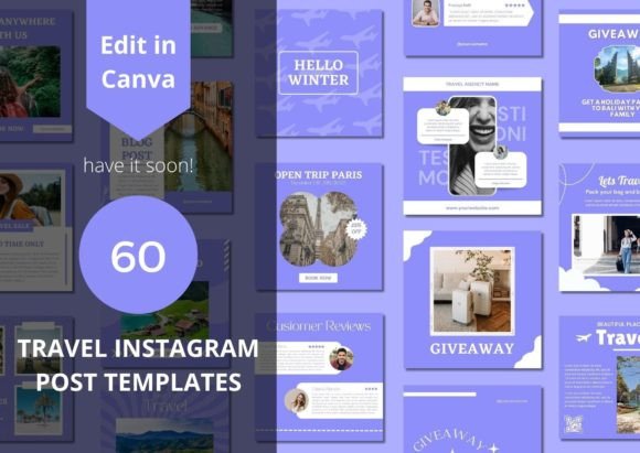 Download 60 Travel Social Media Canva Templates - Premium Bundle
