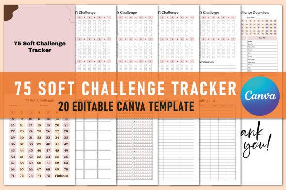 Download Editable 75 Soft Challenge Tracker Canva - 75 soft challenge Collection