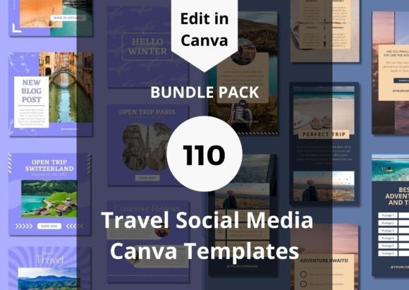 Download 110 Travel Social Media Canva Templates - Premium Resources