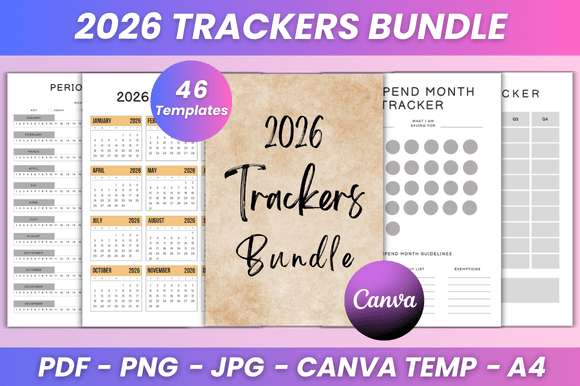 Download 2026 Trackers Bundle Kdp Interior - Bundle Collection