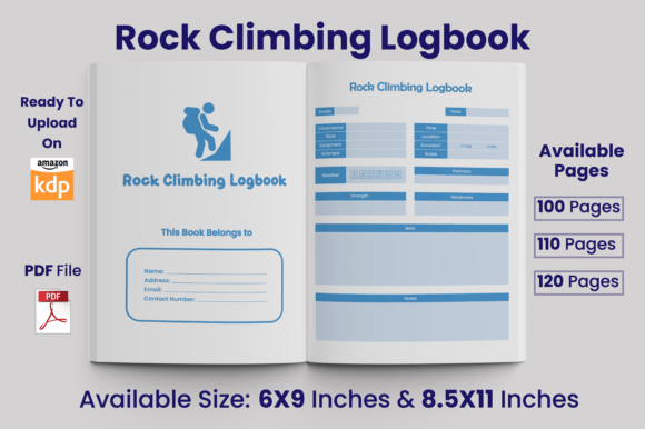 Download Rock Climbing Logbook KDP Interior - Log Collection