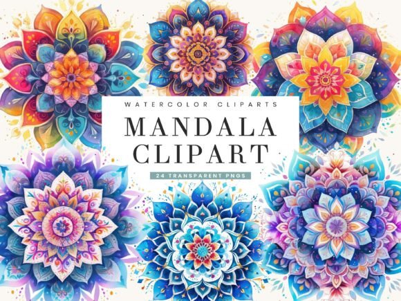 Download Watercolor Mandala Clipart Bundle - Bundle Collection