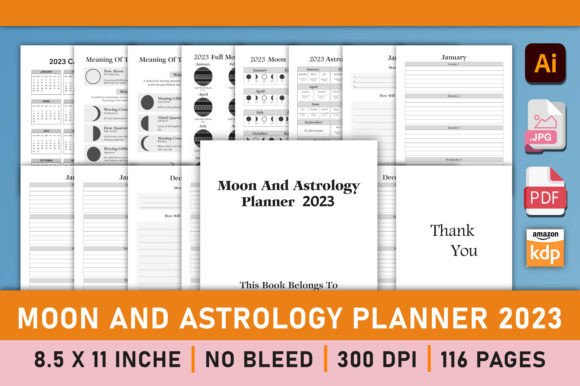 Download Editable Moon and Astrology Planner 2023 - Log Collection