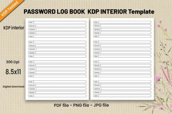 Download Password Log Book-KDP Interiors Template - Log Collection