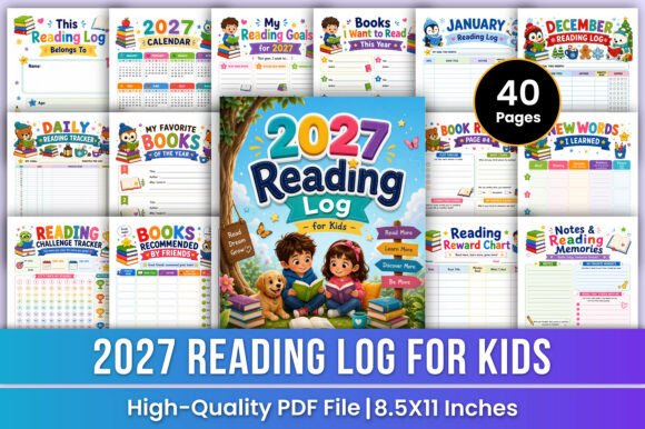 Download 2027 Reading Log for Kids | Tracker Kdp - Log Collection