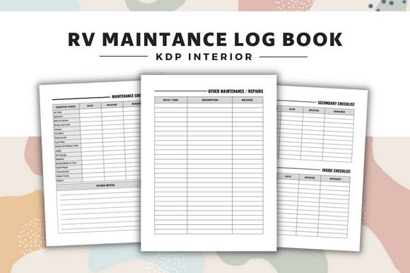 Download RV Maintenance Log Book Interior - Log Collection