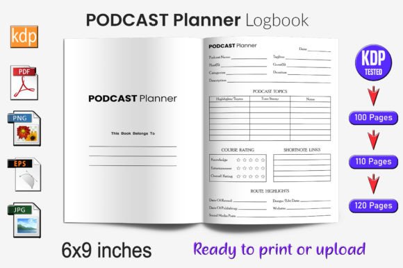 Download PODCAST Planner Log Book | KDP Interior - Log Collection