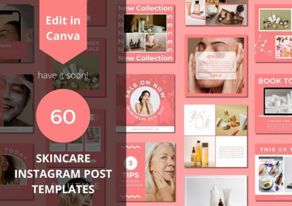 Download 60 Skincare Social Media Canva Templates - Premium Resources