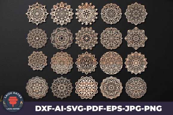 Download Laser Cut Coasters Bundle Mandala - Bundle Collection